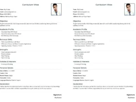 B.Com Resume Format