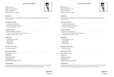 B.Com Resume Format